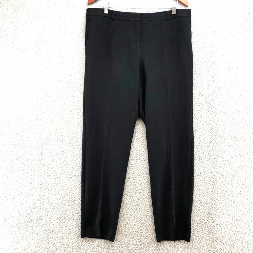 St John Caviar Dress Pants‎ Womens 12 Black Skinny Ankle Business Career Teacher